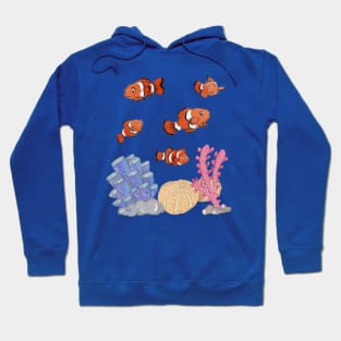 A coral reef with clown fish Hoodie